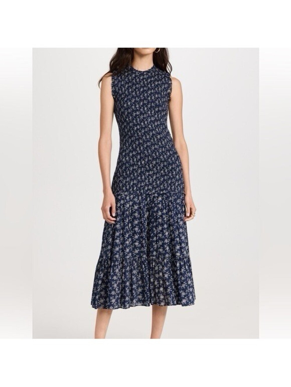 Veronica Beard Verena Smocked Cotton-Voile Dress